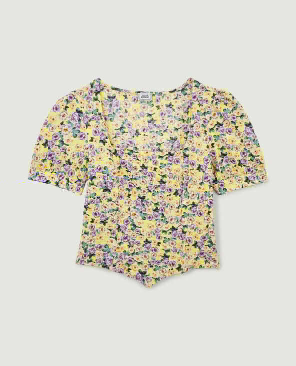 Top tissu gaufré jaune - Pimkie