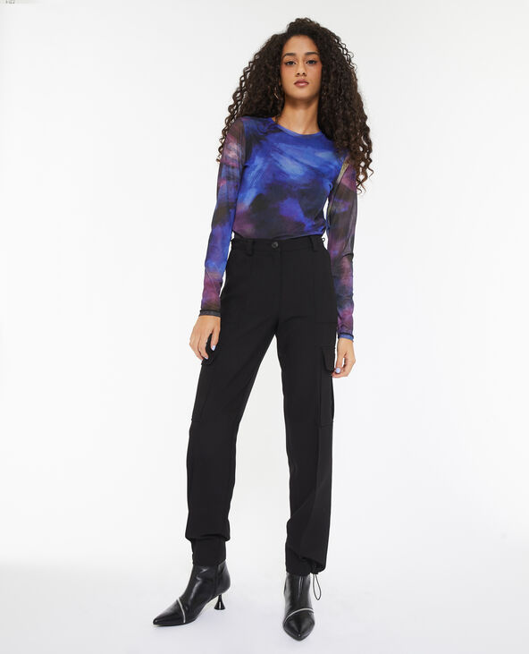 Pantalon cargo avec élastiques coulissés noir - Pimkie