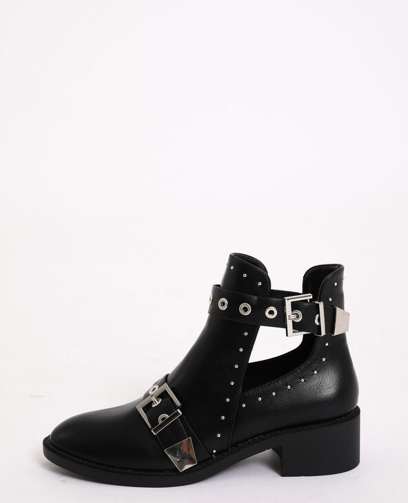 Boots plates entrouvertes noir - Pimkie