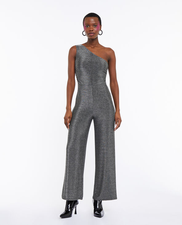 Combi-pantalon one shoulder avec lurex argenté - Pimkie