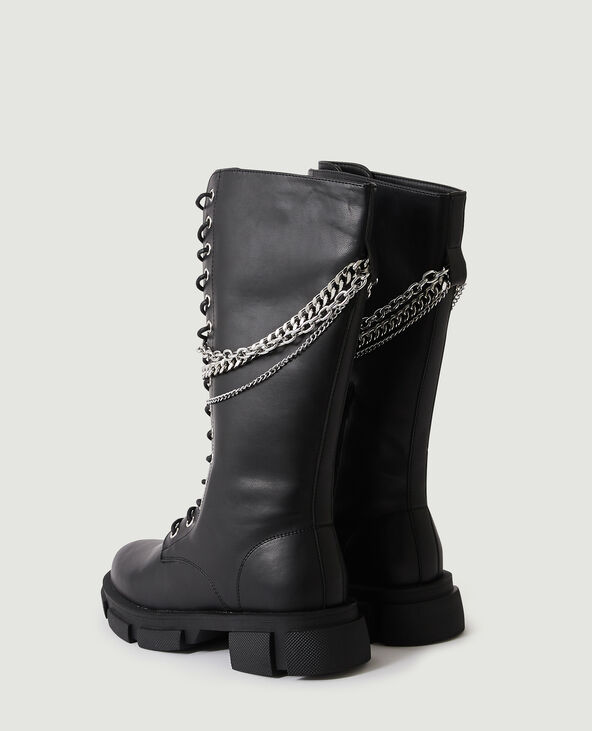 Bottes à lacets noir - Pimkie