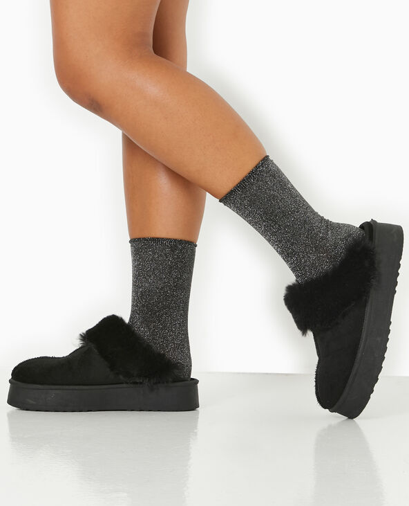 Lot de 2 paires de chaussettes avec lurex noir - Pimkie