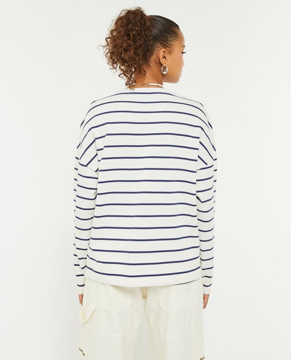 T-shirt marinière à manches longues blanc - Pimkie