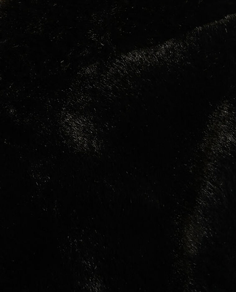 Manteau court en simili cuir et fausse fourrure noir - Pimkie