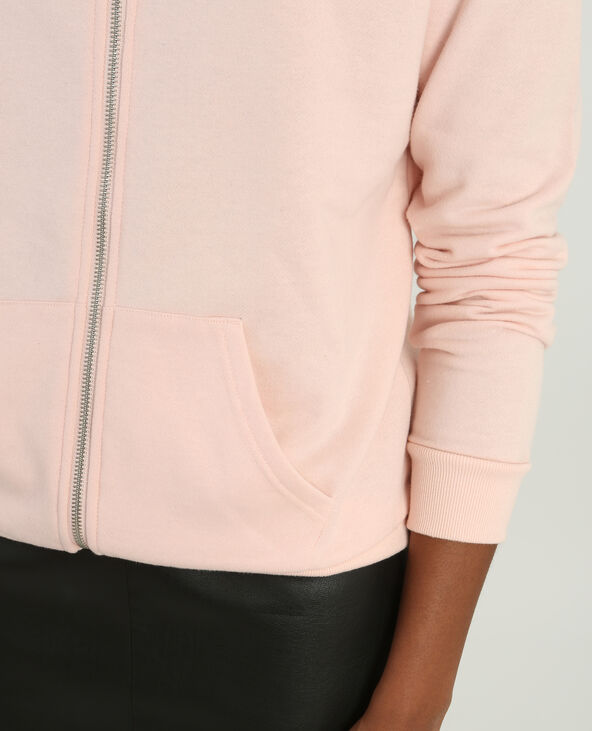 Sweat zippé à capuche rose - Pimkie