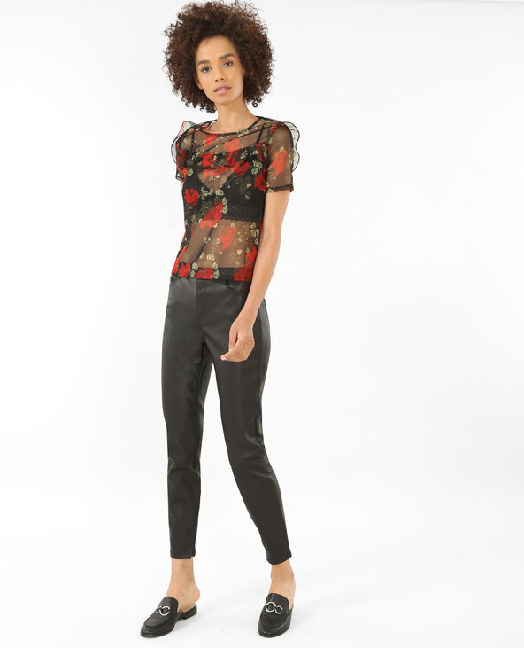 Pantalon en simili cuir noir - Pimkie