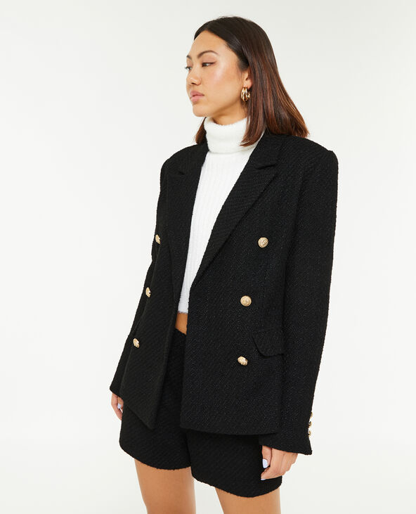 Veste en tweed noir online