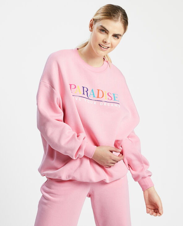 Sweat molleton oversize rose - Pimkie