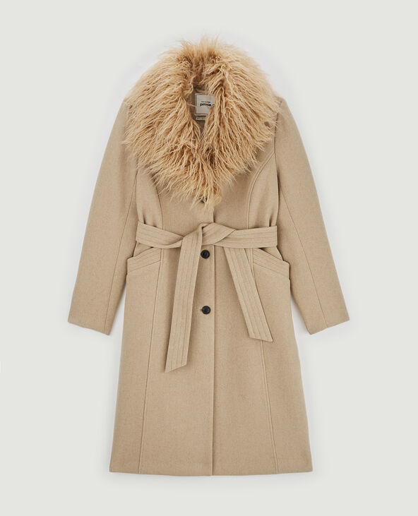 Manteau col fausse fourrure clearance