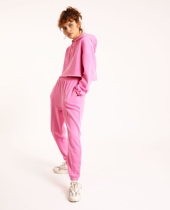 Sweat cropped à capuche rose clair - Pimkie