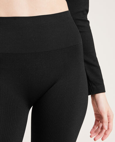 Legging sport côtelé noir - Pimkie