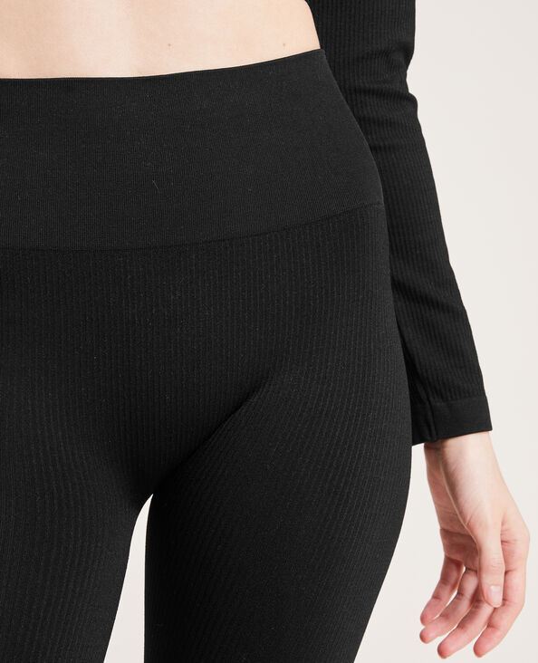 Legging sport côtelé noir - Pimkie