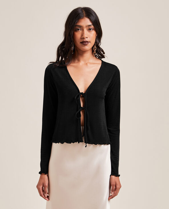 Gilet en maille fluide noir - Pimkie