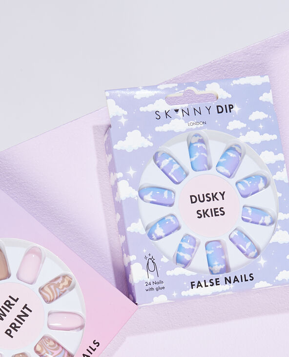 Lot de 24 faux ongles violet - Pimkie