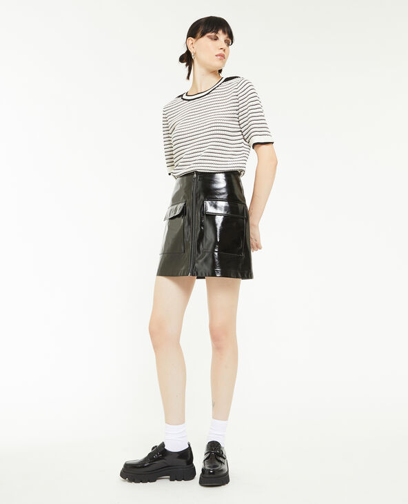 Pull ajouré manches courtes noir - Pimkie