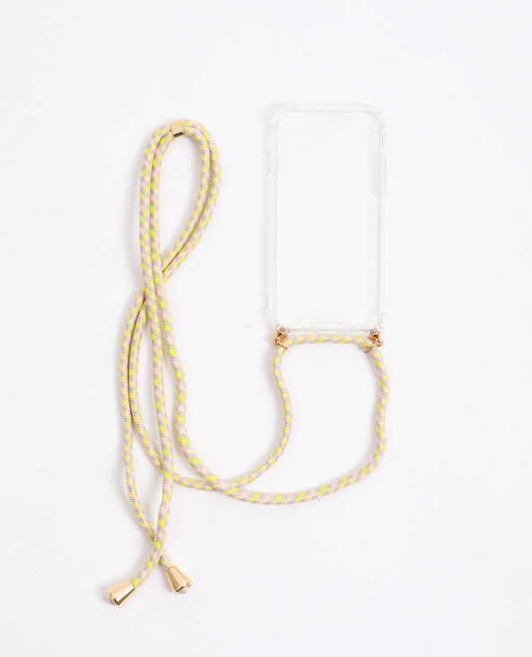 Coque avec cordon compatible iPhone jaune - Pimkie