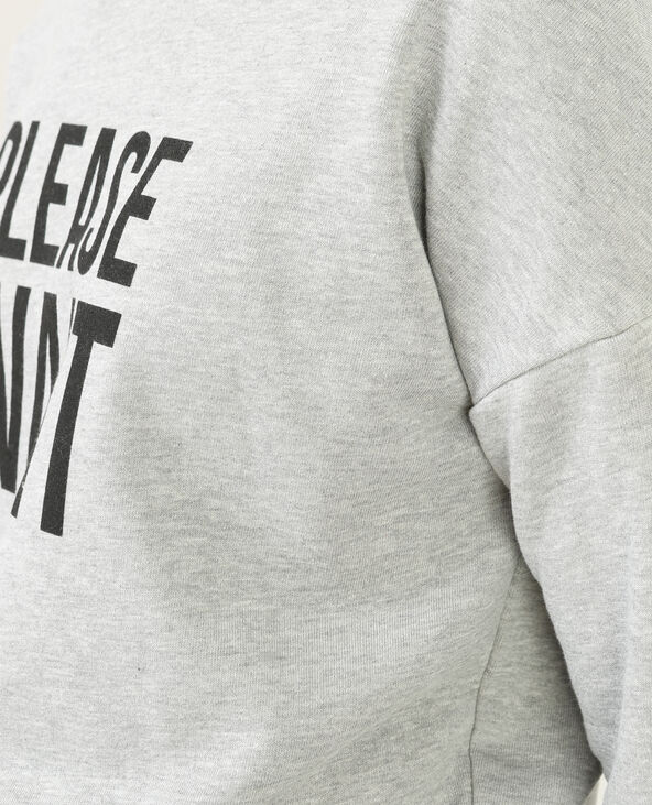 Sweat à message gris chiné - Pimkie