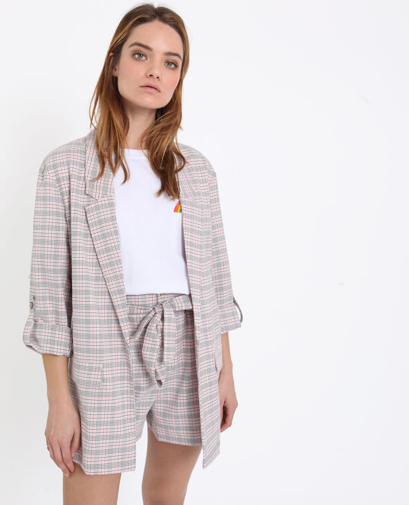 Blazer à carreaux rose - Pimkie