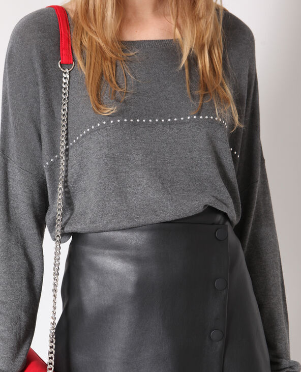 Pull à clous gris chiné - Pimkie