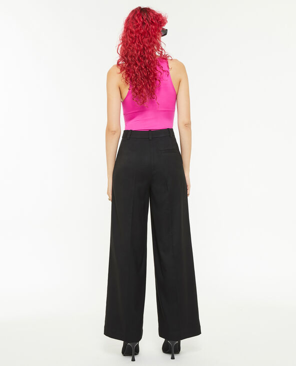 Pantalon large taille haute noir - Pimkie