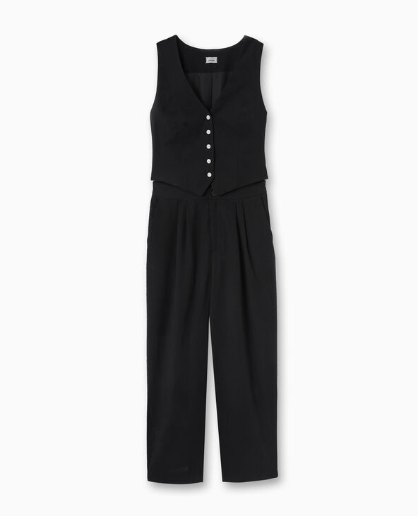 Combinaison effet gilet de barman noir - Pimkie