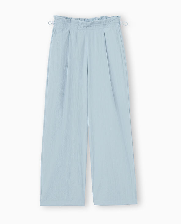Pantalon large en toile parachute bleu - Pimkie