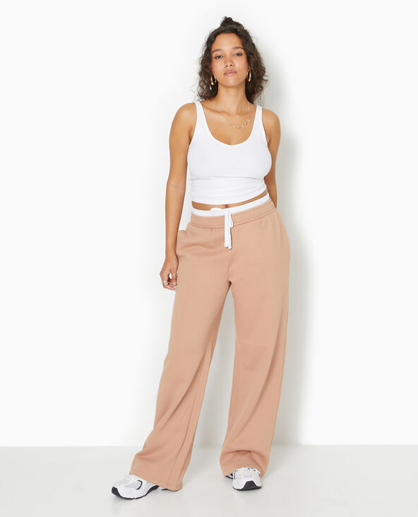 Pantalon de jogging avec effet caleçon apparent taupe - Pimkie