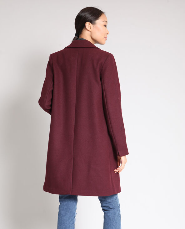 Manteau laine bordeaux femme deals