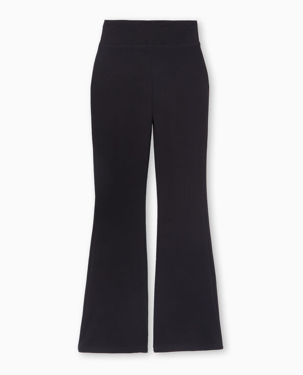 Pantalon flare en maille extensible noir - Pimkie
