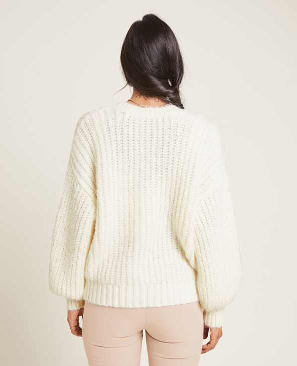 Gilet en grosses mailles blanc - Pimkie