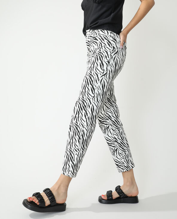Jean straight high waist zébré noir - Pimkie