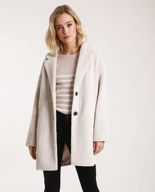 Manteau en fausse fourrure blanc - Pimkie