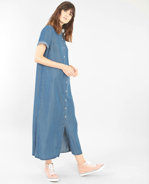 Robe chemise longue bleu foncé - Pimkie