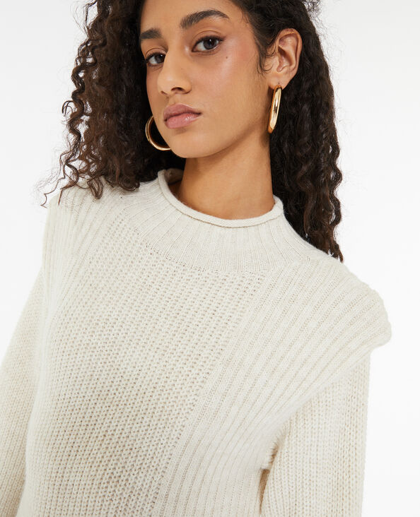 Robe pull longue avec effet épaulette sable - Pimkie