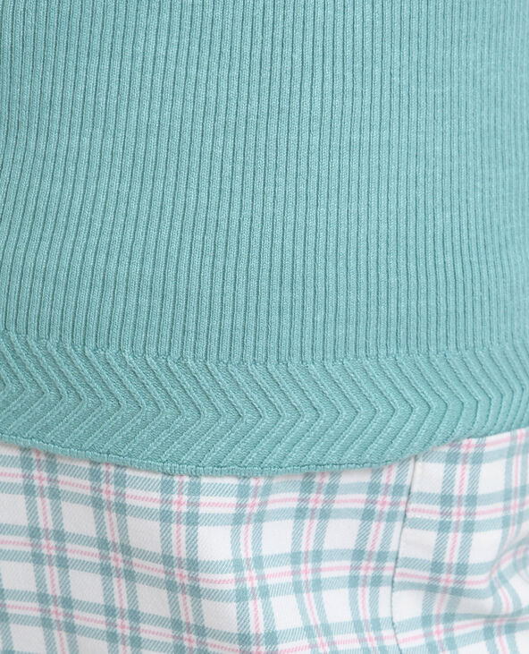 Cropped top côtelé vert de gris - Pimkie