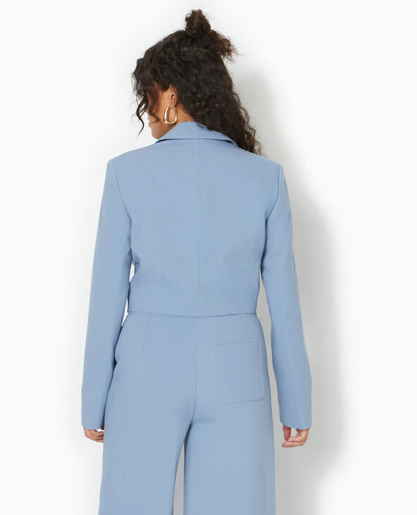 Veste blazer courte avec pinces bleu - Pimkie