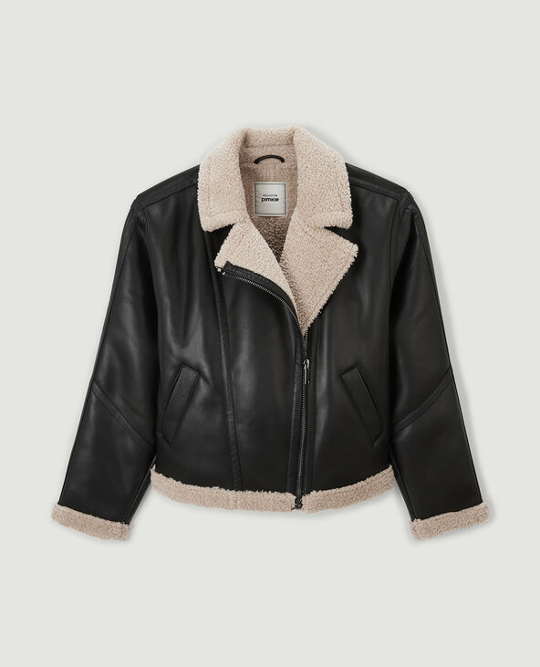 Blouson aviateur avec sherpa noir - Pimkie