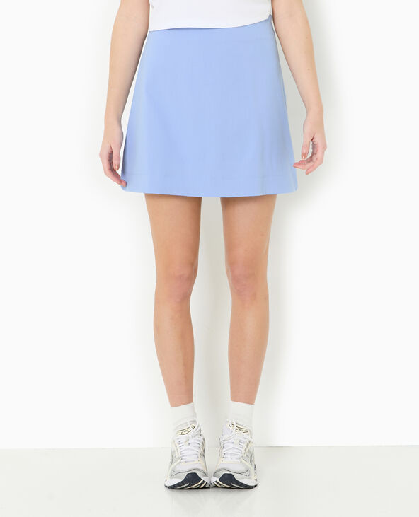 Jupe courte trapèze avec fentes arrondies bleu - Pimkie