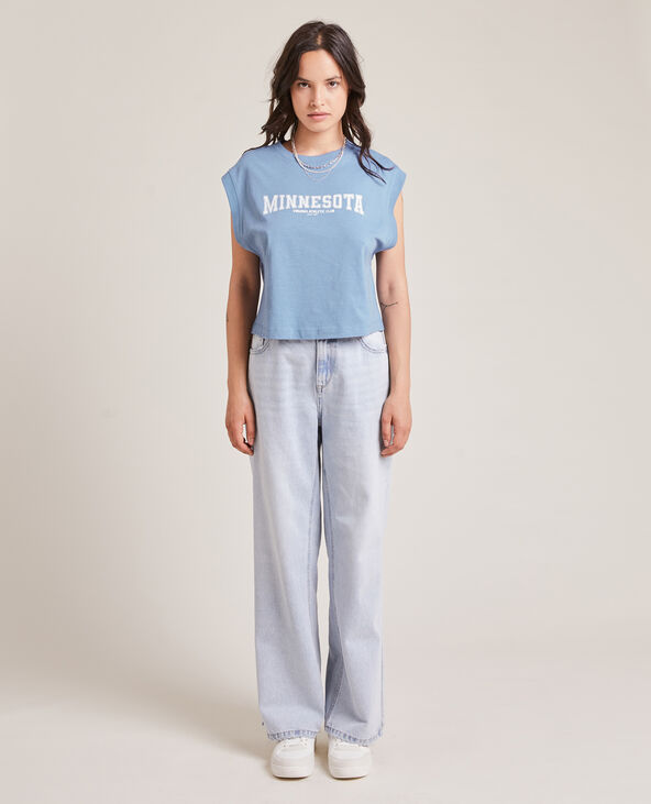 T-shirt sans manches bleu foncé - Pimkie