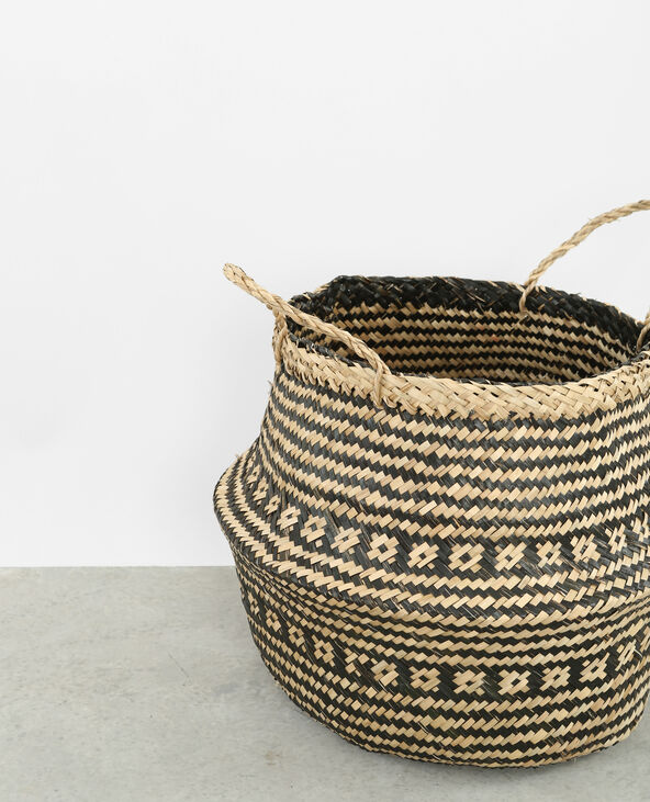 Grand panier tressé noir - Pimkie