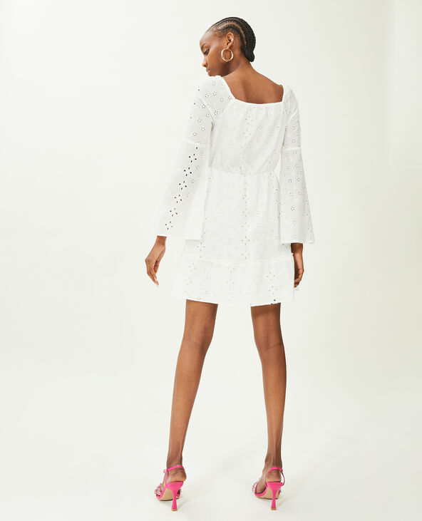 Robe courte broderie anglaise blanc - Pimkie