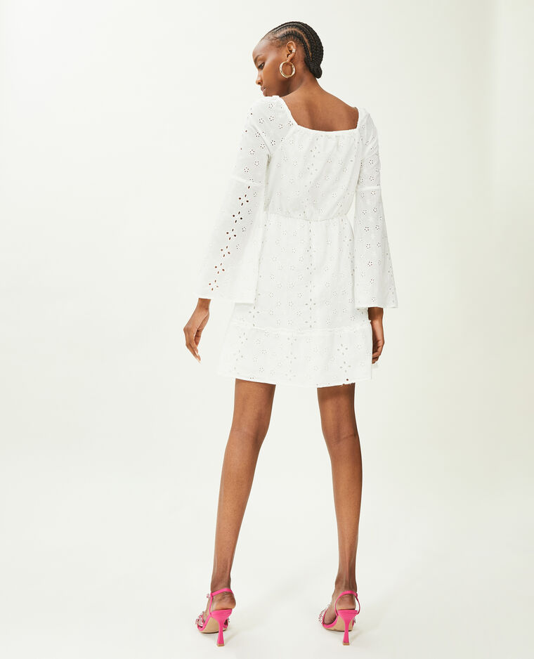 Robe courte broderie anglaise blanc - Pimkie
