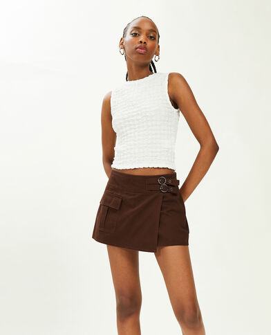 Jupe-short en toile marron - Pimkie