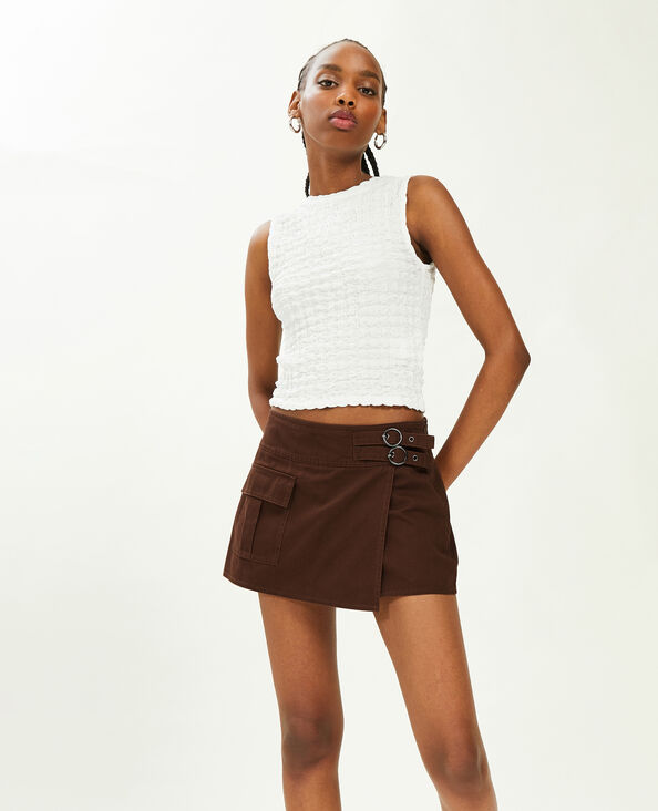 Jupe-short en toile marron - Pimkie