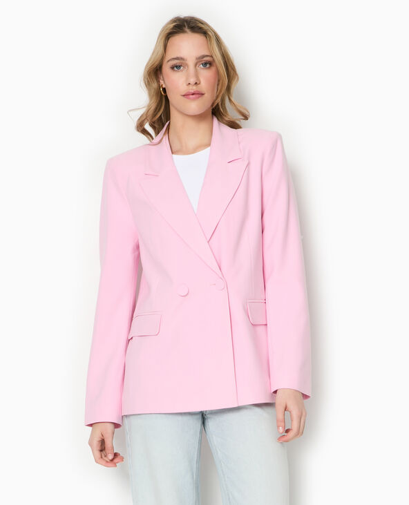 Veste tailleur avec double boutonnage rose - Pimkie