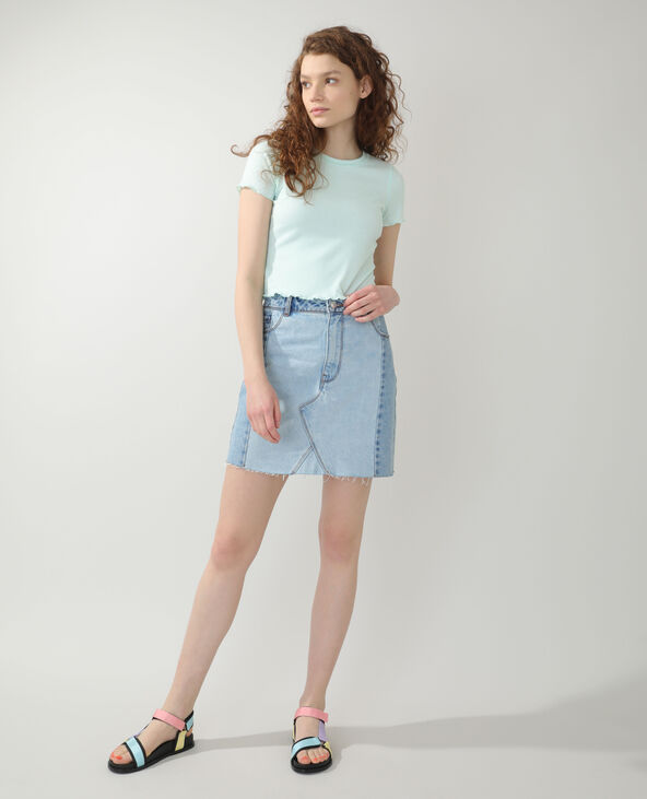 Jupe en jean destroy bleu - Pimkie