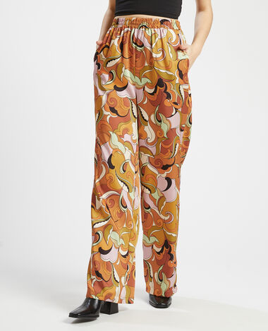 Pantalon fluide et large orange - Pimkie