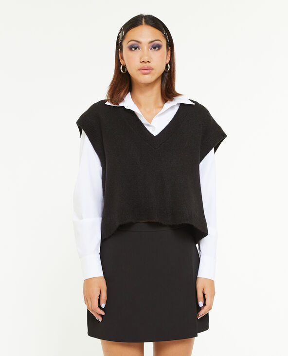 Pull sans manche cropped noir - Pimkie