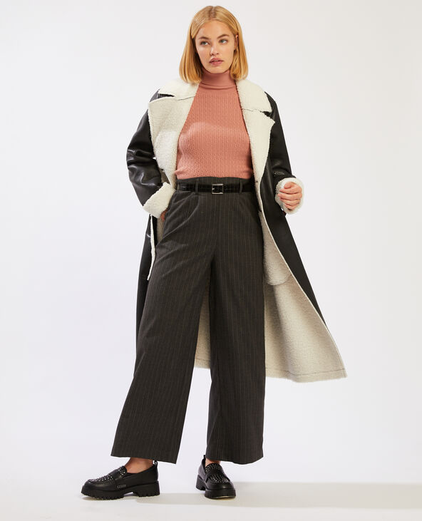 Pantalon large gris chiné - Pimkie
