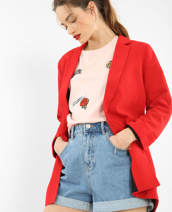 Blazer en crêpe rouge - Pimkie
